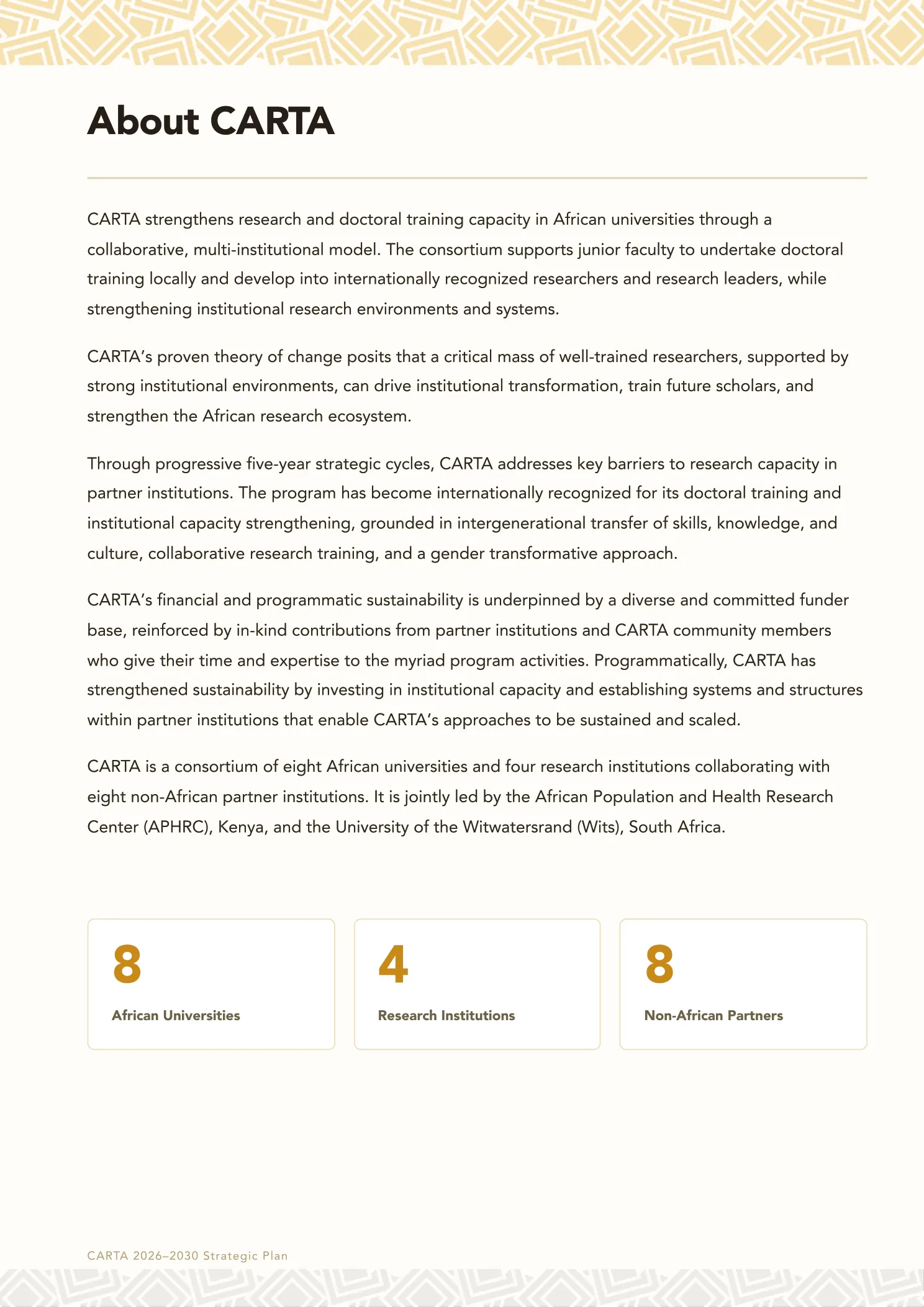 Page 5 of the CARTA Strategic Plan 2026 to 2030