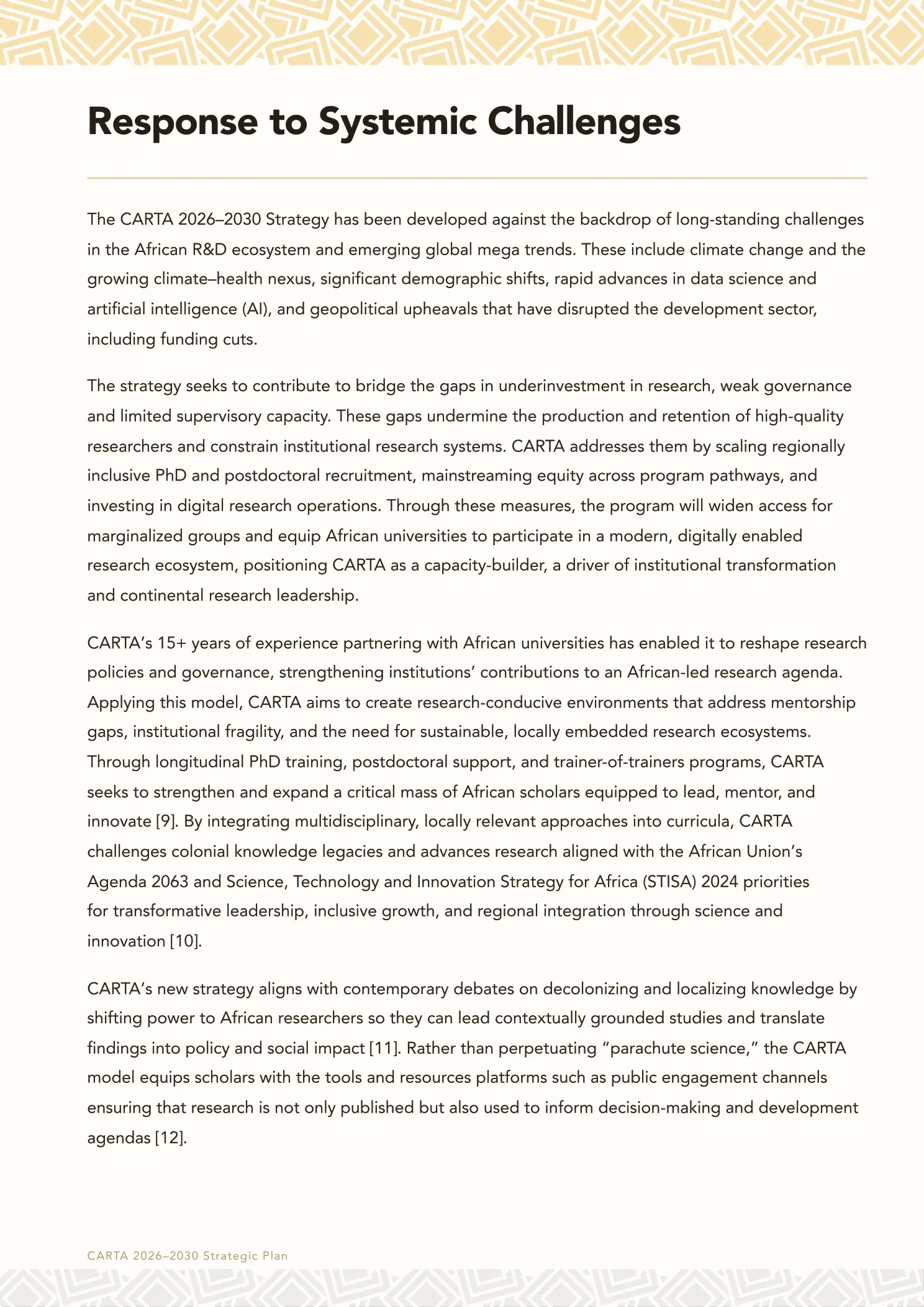 Page 11 of the CARTA Strategic Plan 2026 to 2030