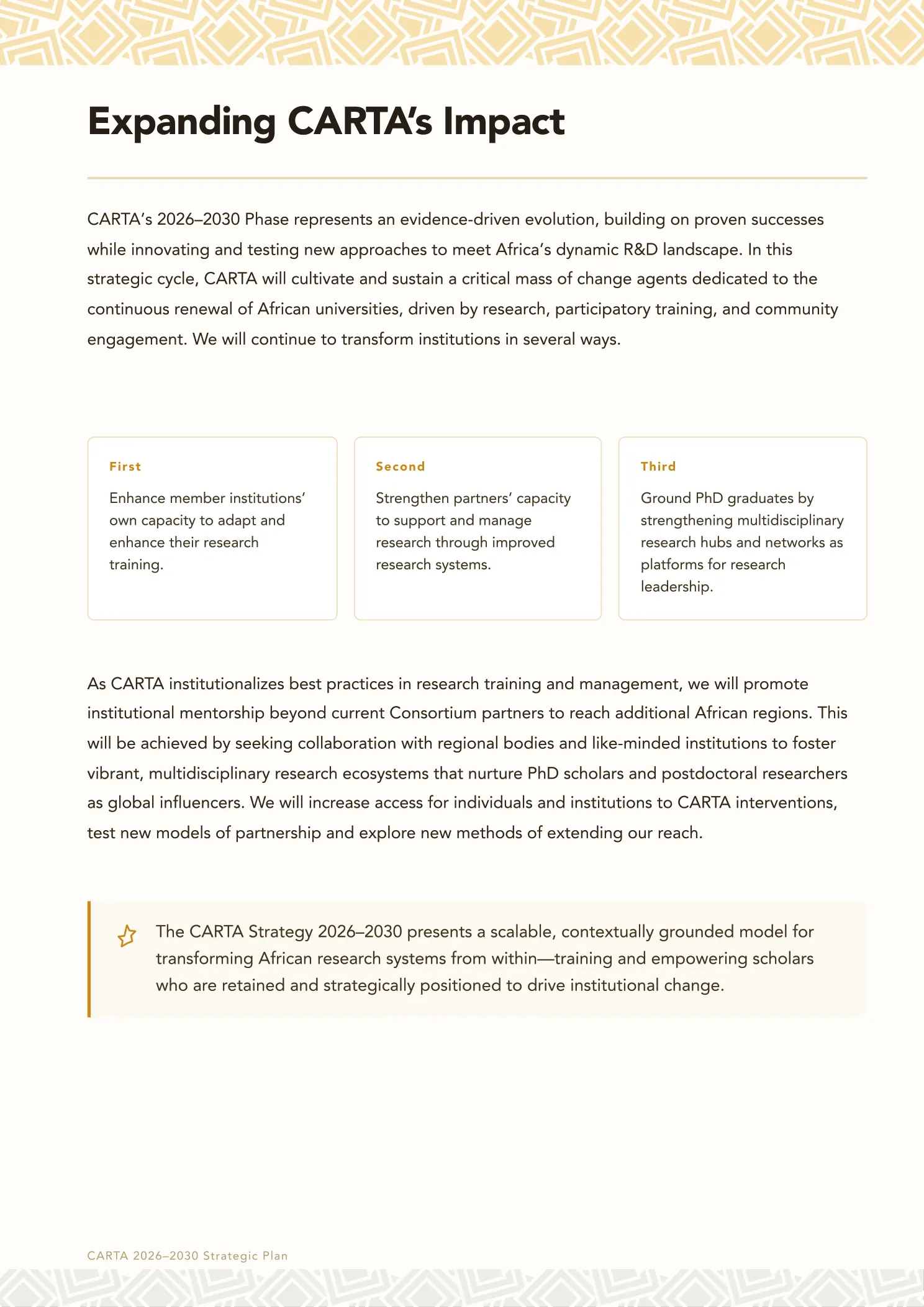 Page 12 of the CARTA Strategic Plan 2026 to 2030
