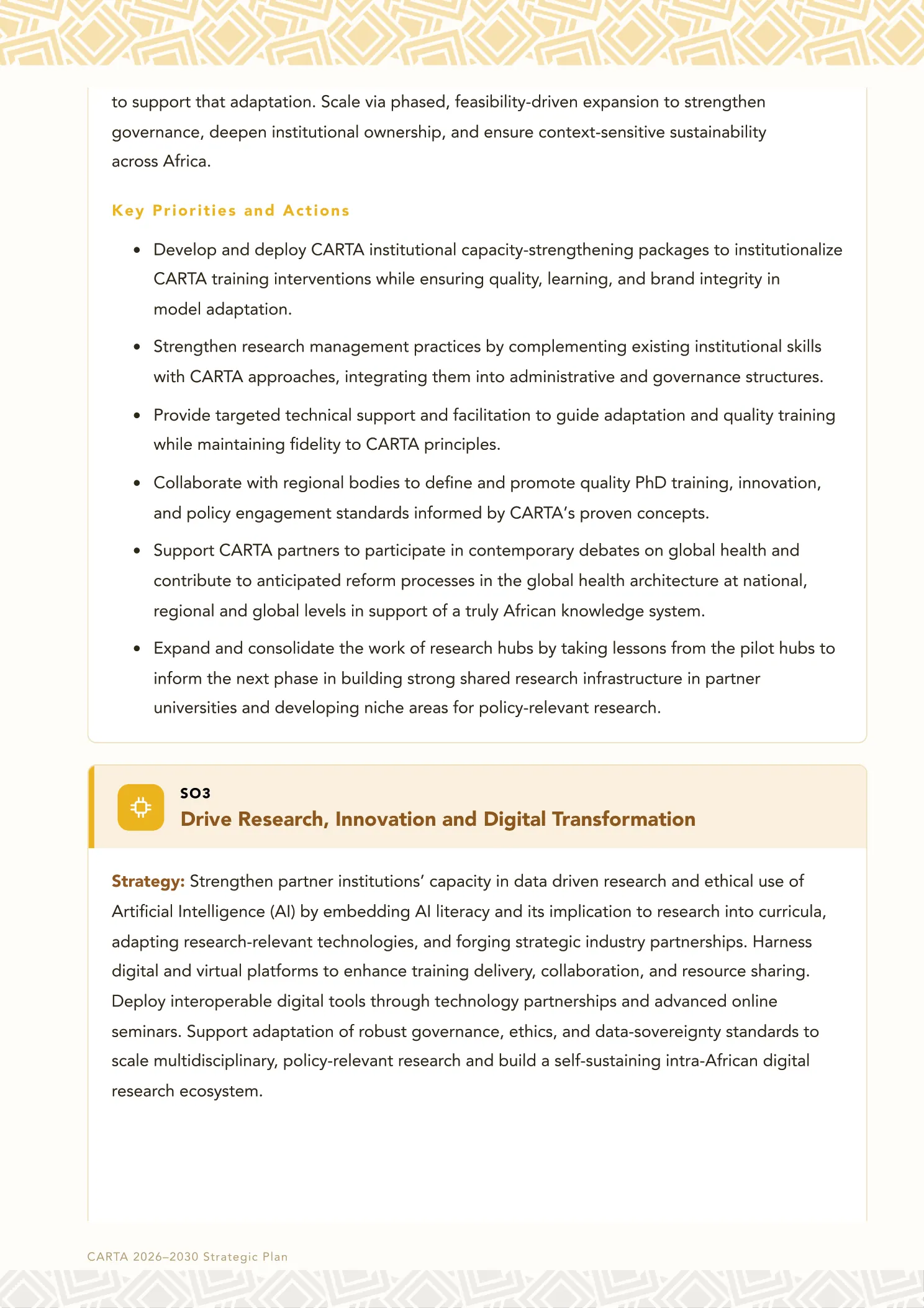 Page 15 of the CARTA Strategic Plan 2026 to 2030