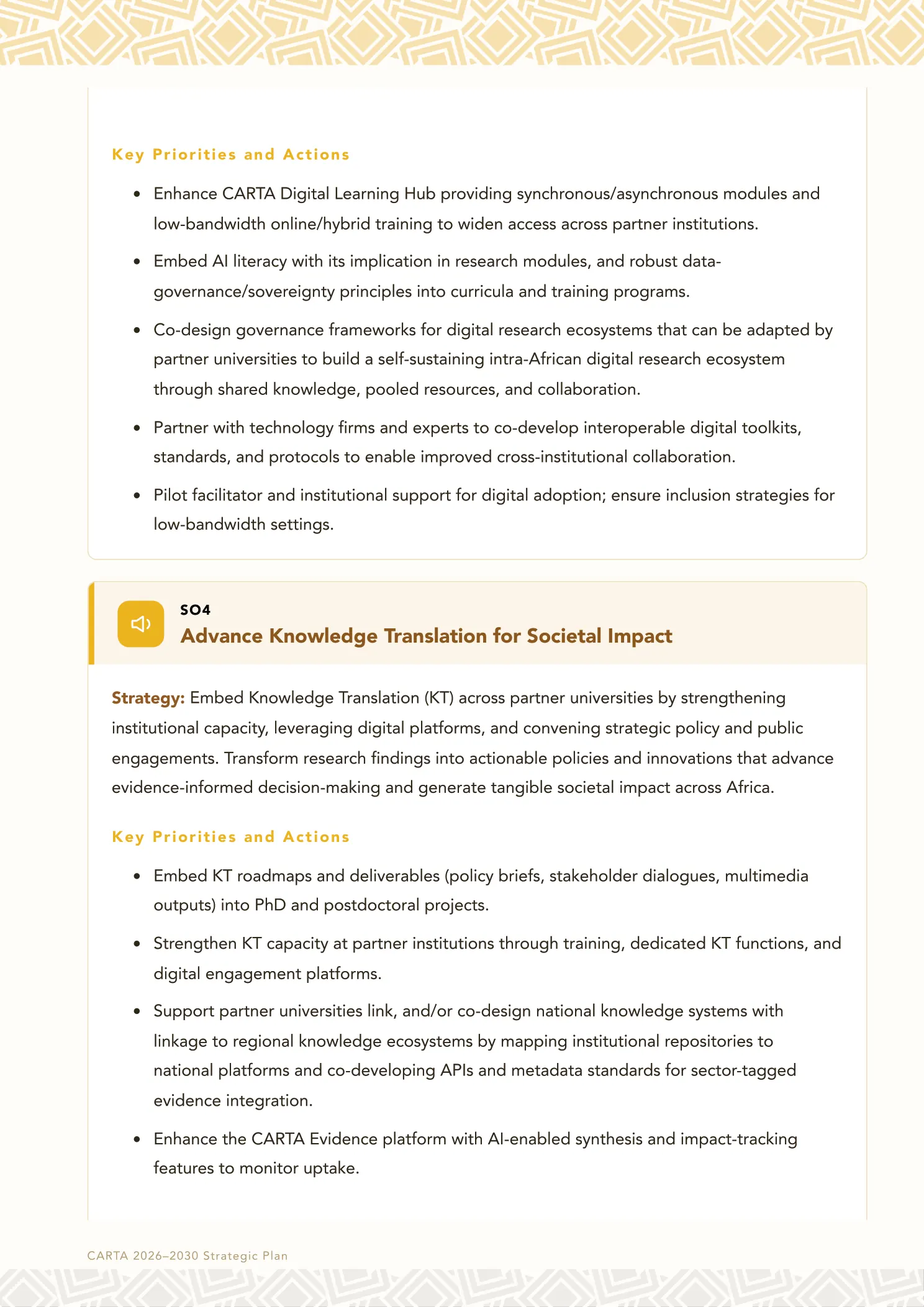 Page 16 of the CARTA Strategic Plan 2026 to 2030