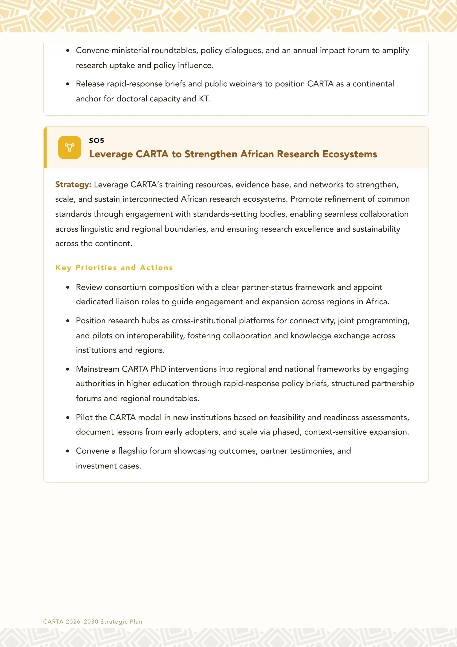 Page 17 of the CARTA Strategic Plan 2026 to 2030