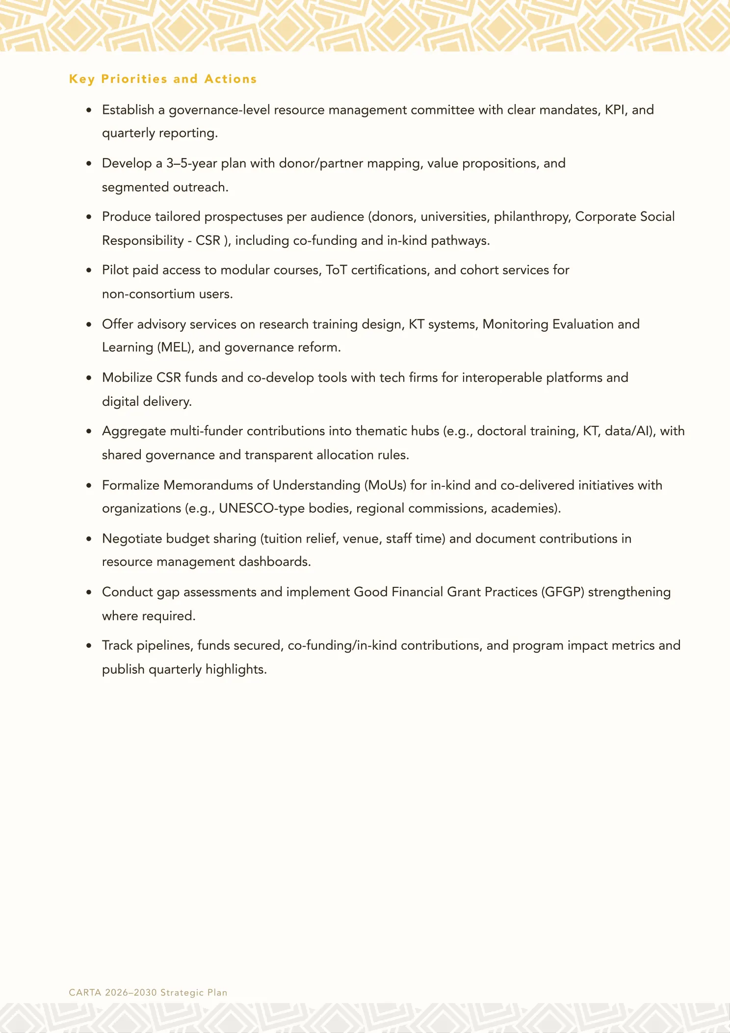 Page 19 of the CARTA Strategic Plan 2026 to 2030